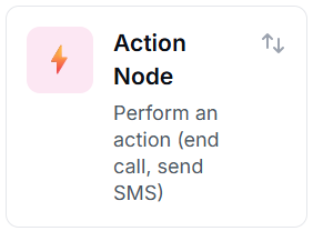 Figure 10 — Action Node. Performs a platform action such as ending a call or sending an SMS without requiring user input.