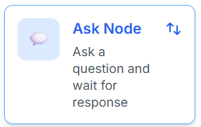 Figure 8 — Ask Node. Sends a message to the user and waits for a response before moving to the next node.